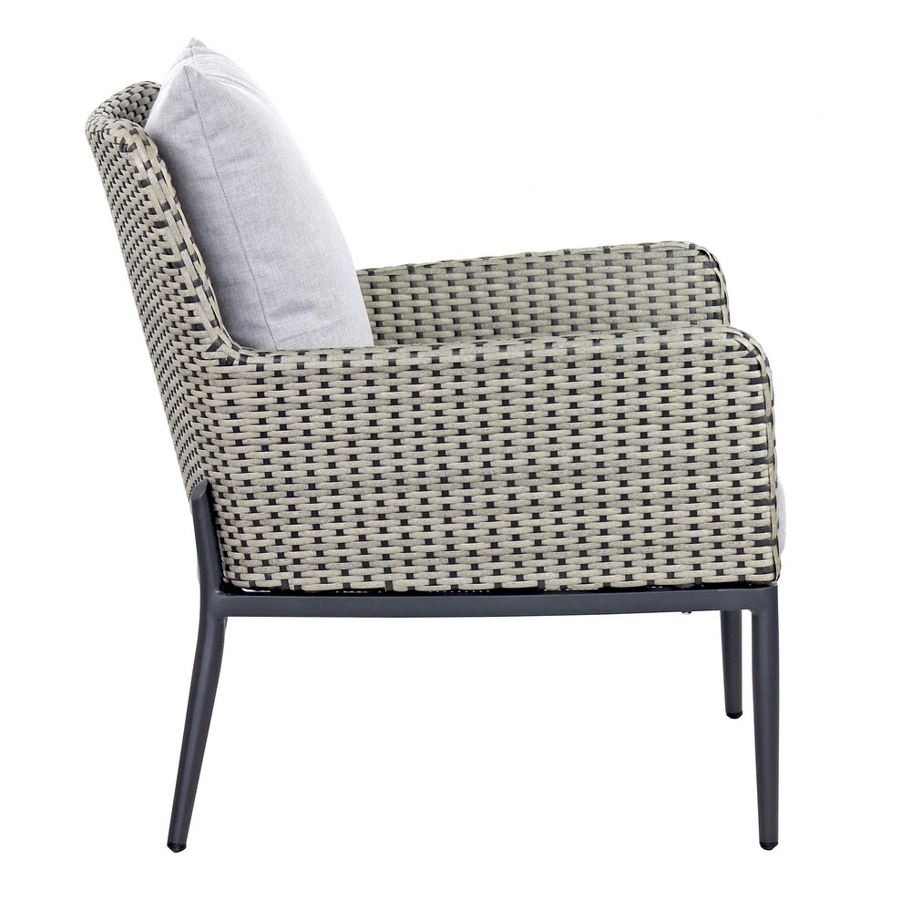 Salotto divano chaise lounge modulare da esterno in alluminio e rattan –  Briconess Business Italia