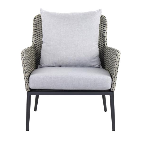 Set divano, poltrone e tavolino da giardino in alluminio e rattan pe Luxury