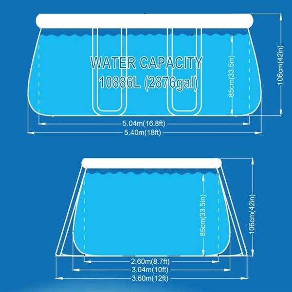 Piscina autoportante ovale 540x304x106cm con pompa filtro scaletta e telo