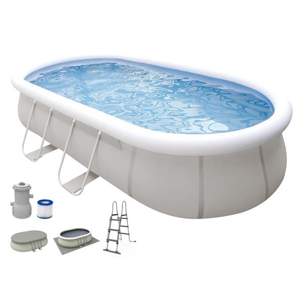 Piscina autoportante ovale 540x304x106cm con pompa filtro scaletta e telo