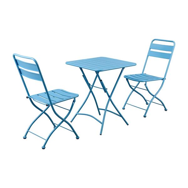 Set balcone con sedie e tavolino richiudibili blu niagara Mia