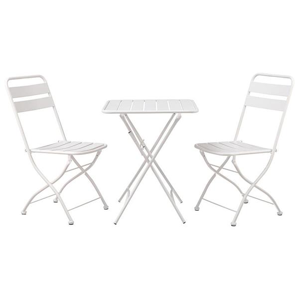 Set tavolino e sedie da giardino pieghevoli bianco Mia