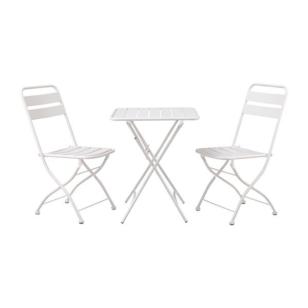Set tavolino e sedie da giardino pieghevoli bianco Mia