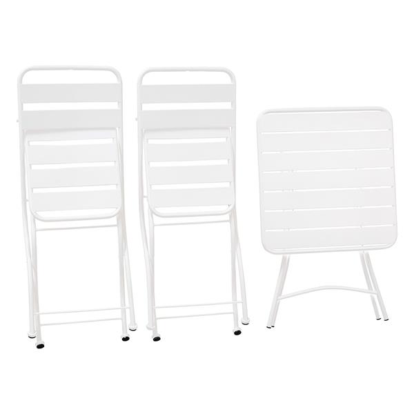 Set tavolino e sedie da giardino pieghevoli bianco Mia