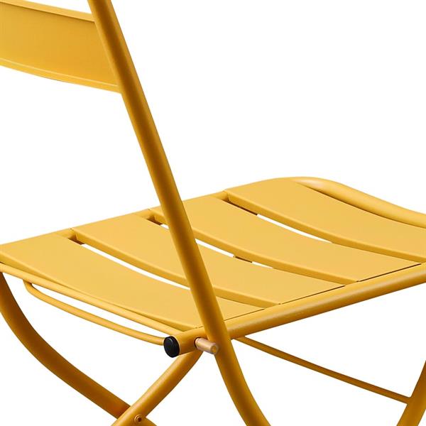 Set balcone con sedie e tavolino pieghevoli mostarda Mia