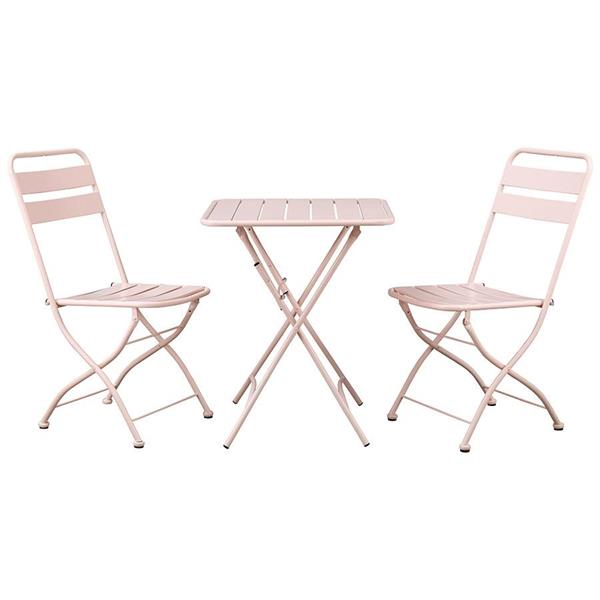 Set tavolino e sedie da balcone pieghevoli salsa rosa Mia