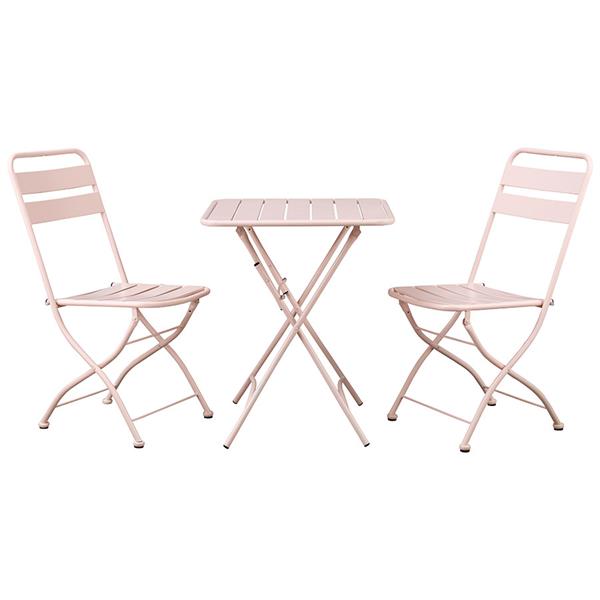 Set tavolino e sedie da balcone pieghevoli salsa rosa Mia