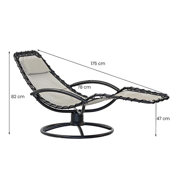 Sdraio da giardino chaise longue ellittica twist panna