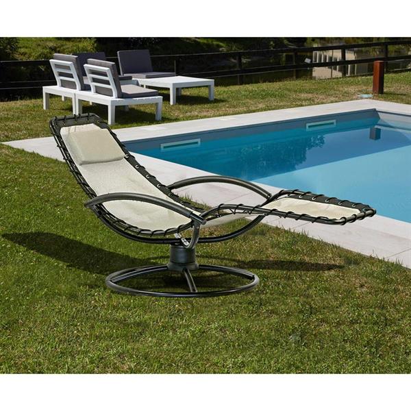 Sdraio da giardino chaise longue ellittica twist panna