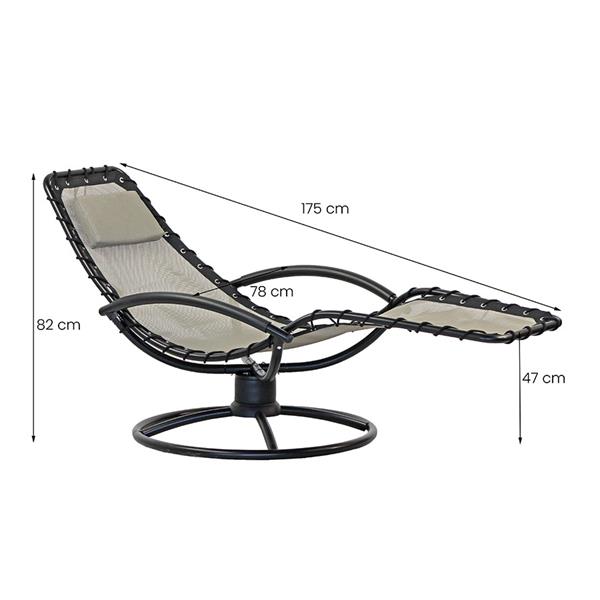 Sdraio chaise longue da giardino ellittica twist ecrù