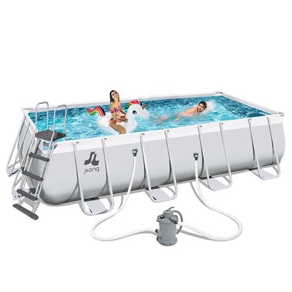 Piscina rettangolare con struttura 549x305x122 cm con pompa, scaletta e telo