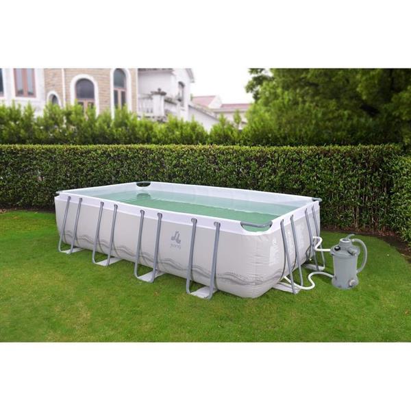 Piscina rettangolare con struttura 549x305x122 cm con pompa, scaletta e telo