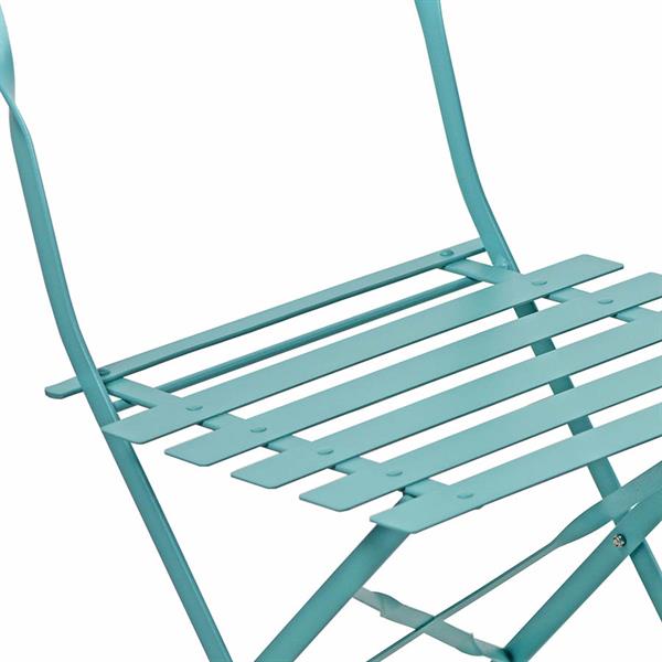 Set tavolino e sedie da giardino in acciaio pieghevoli Dalia blu