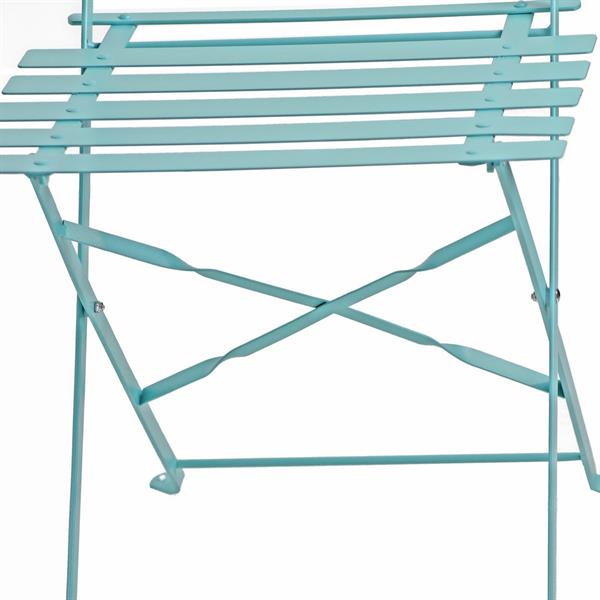 Set tavolino e sedie da giardino in acciaio pieghevoli Dalia blu