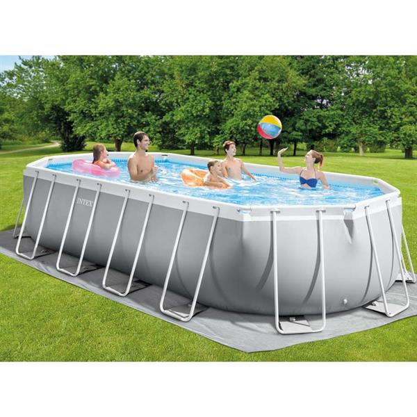 Piscina ovale fuori terra 610x305x122cm con scaletta e pompa 26798 Intex