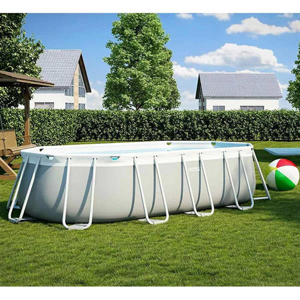 Piscina ovale fuori terra 610x305x122cm con scaletta e pompa 26798 Intex