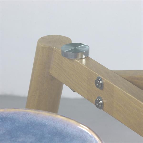 Tavolo vetro tondo con gambe in legno 140 cm - Leknes