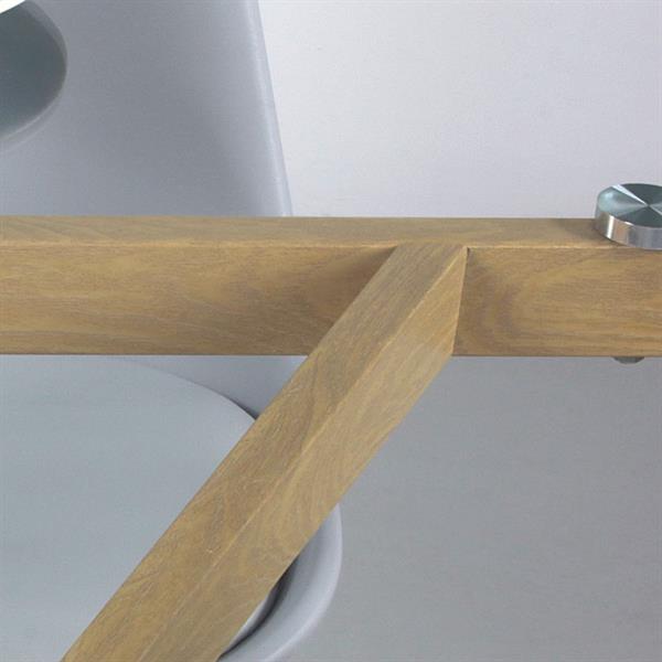 Tavolo vetro tondo con gambe in legno 140 cm - Leknes