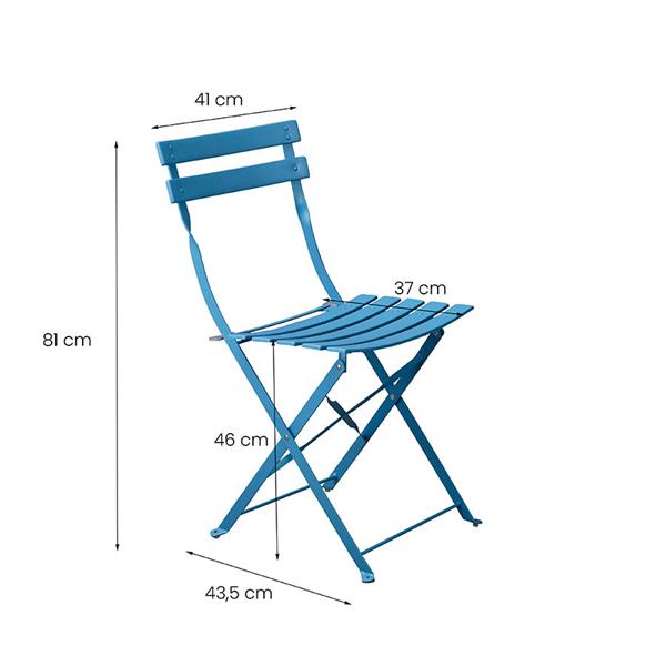 Set tavolino e sedie da giardino pieghevoli blu niagara Teresa