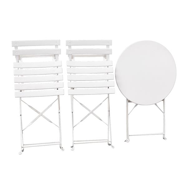 Set tavolino e sedie da esterni richiudibili bianco Teresa