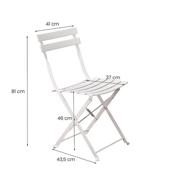 Set tavolino e sedie da esterni richiudibili bianco Teresa