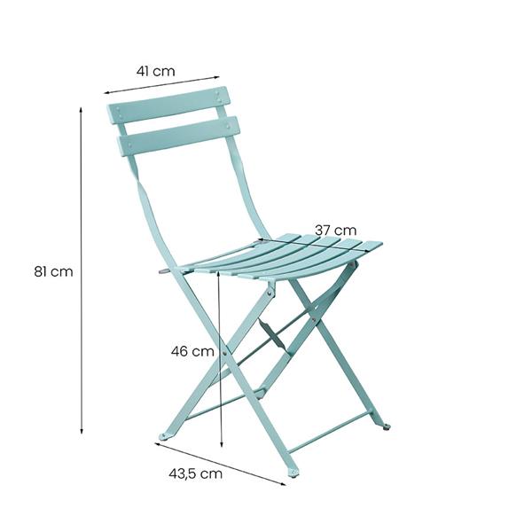 Set da esterni con tavolino e sedie pieghevoli avio Teresa