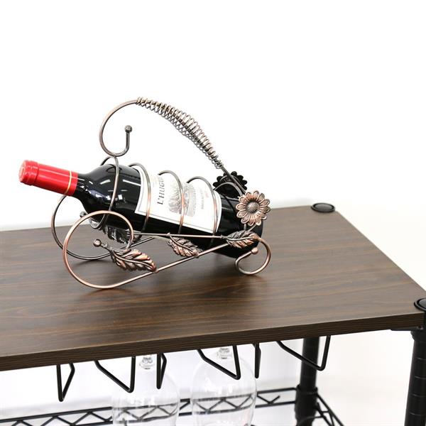 Scaffale porta bottiglie di vino e calici in metallo 60x90 cm