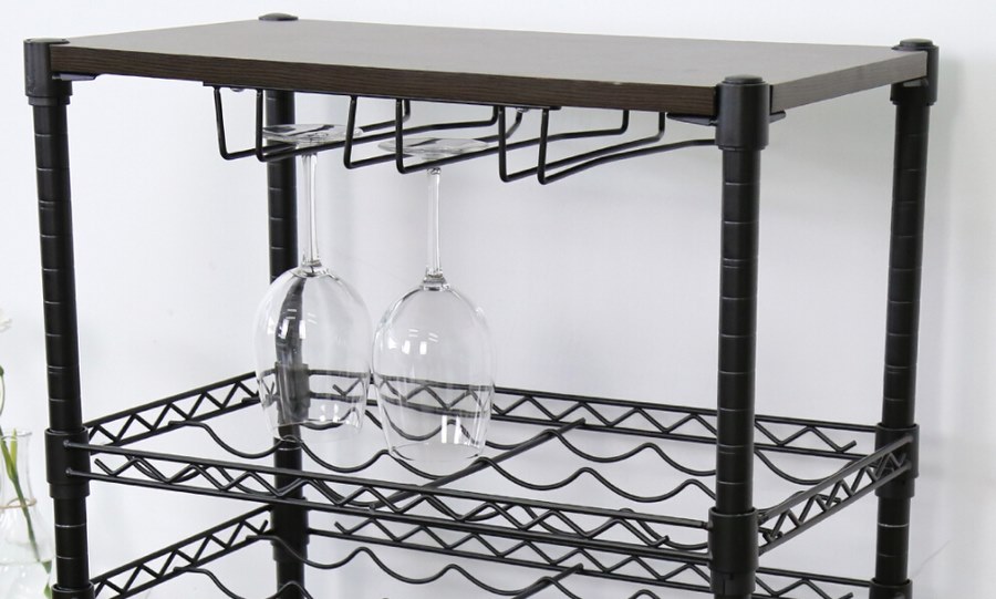 Scaffale Portabottiglie Cantina Vini in Metallo Nero 63x25x91 cm