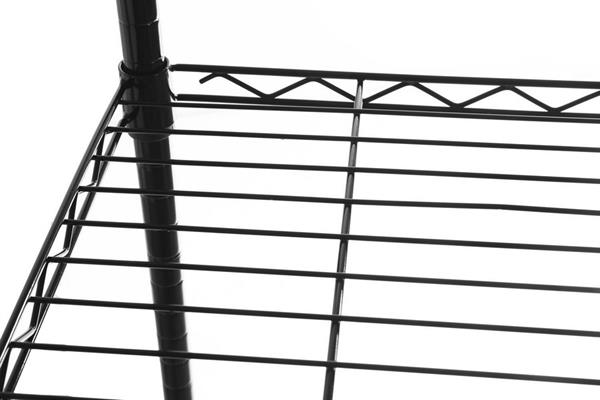 Stand appendiabiti in metallo nero con ripiani 120x45x180 cm