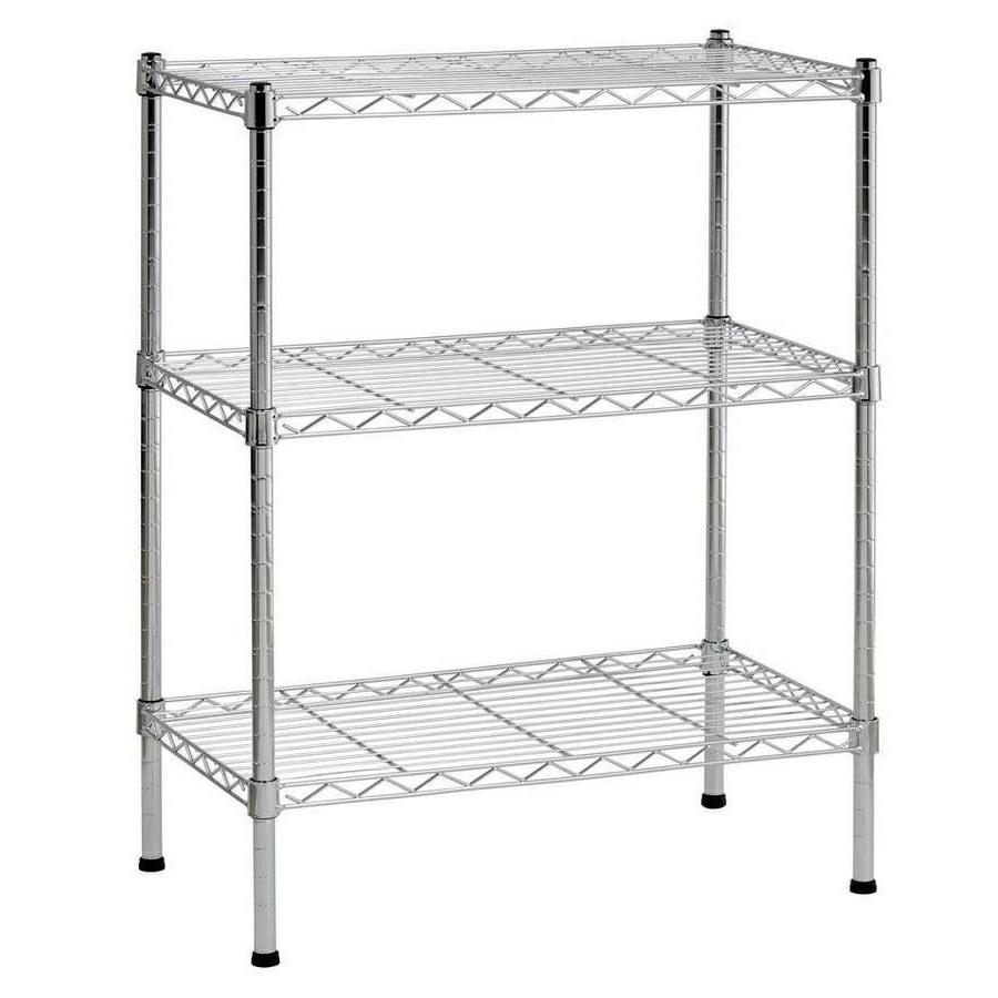 Scaffale in metallo cromato 3 ripiani 60x35x76 cm