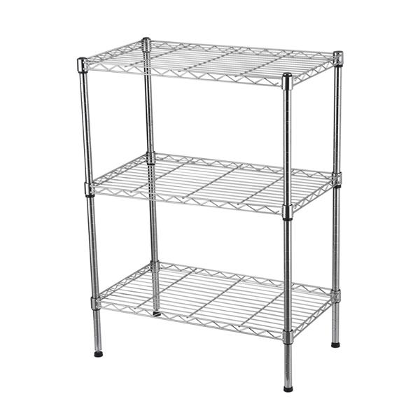 Scaffale in metallo cromato 3 ripiani 60x35x76 cm