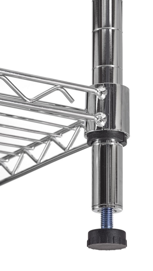 Scaffale in acciaio cromato, Mis. 90 L x 35 P x 90 H cm, 3 ripiani robusti e regolabili