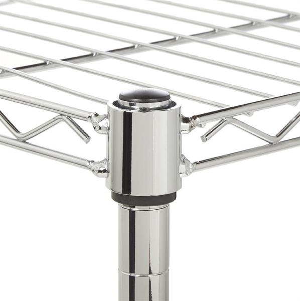 Scaffale in metallo cromato 3 ripiani 60x35x76 cm
