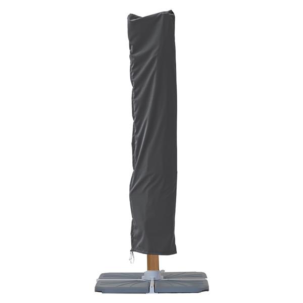 Ombrellone da giardino 3x4 con braccio laterale Roma Wood nero