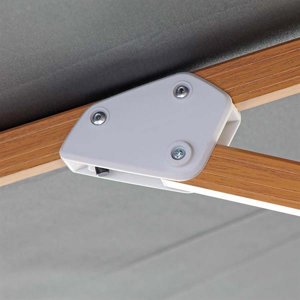 Ombrellone da giardino 3x4 con braccio laterale Roma Wood nero