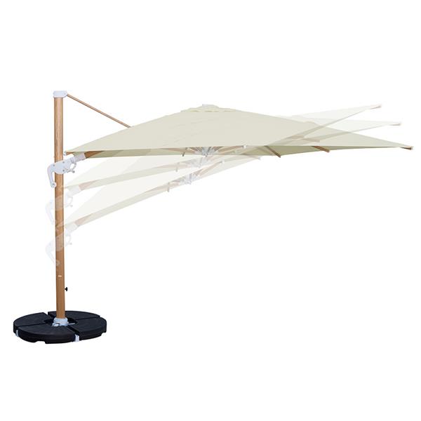 Ombrellone giardino 3x4 con braccio laterale Roma Wood beige
