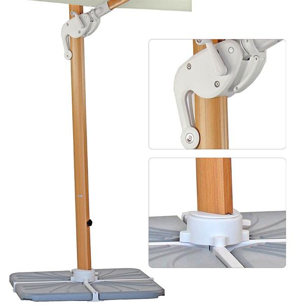 Ombrellone da giardino 4x4 braccio laterale Roma Wood beige