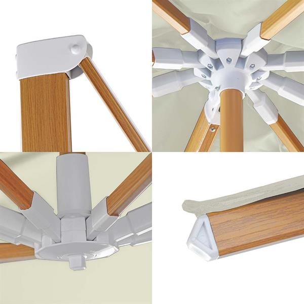 Ombrellone da giardino 4x4 braccio laterale Roma Wood beige