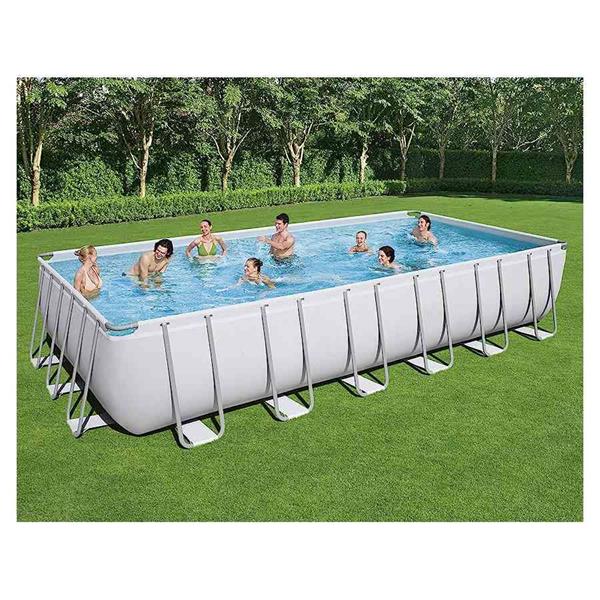 Piscina fuori terra da giardino 732x366x132 cm con pompa e scaletta