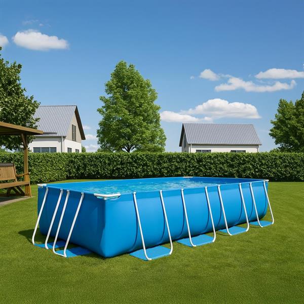 Piscina fuori terra rettangolare 488x244x107 cm con pompa e accessori