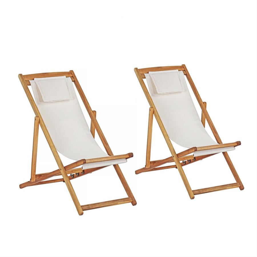 Set 2 sdraio da giardino in legno pieghevoli - Erica