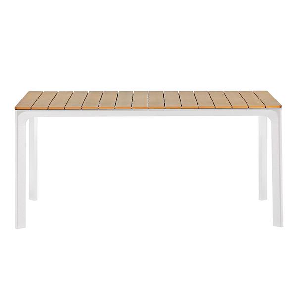Tavolo giardino in alluminio e polywood 160x90cm bianco Enna