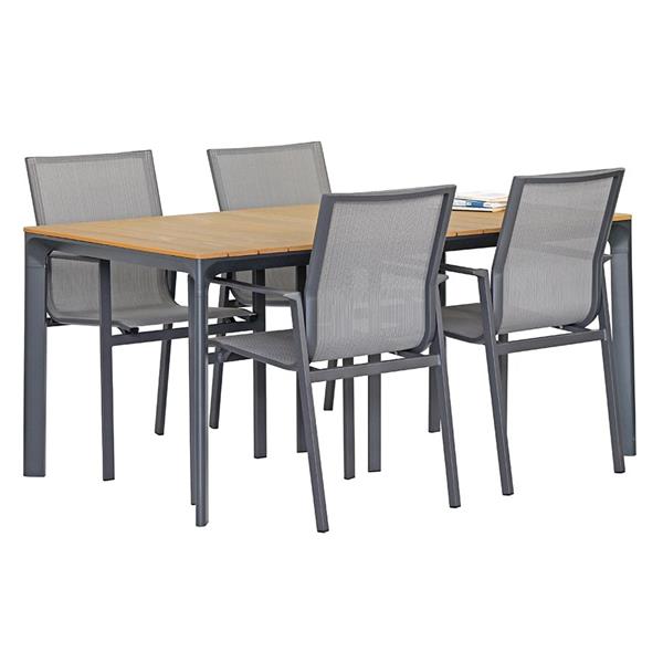 Tavolo da esterno in alluminio e polywood 160x90cm grigio Enna