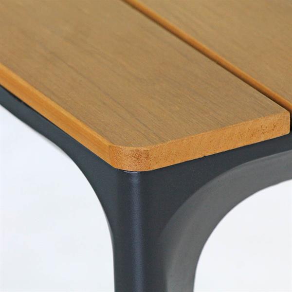 Tavolo da giardino in alluminio e polywood 180x100cm grigio Enna