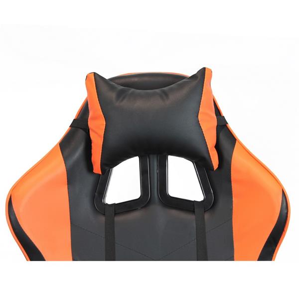 Sedia gamer reclinabile con poggiapiedi arancione