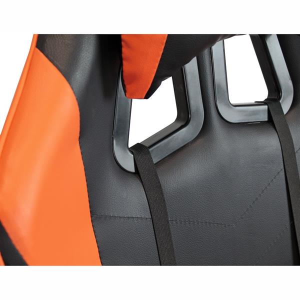 Sedia gamer reclinabile con poggiapiedi arancione
