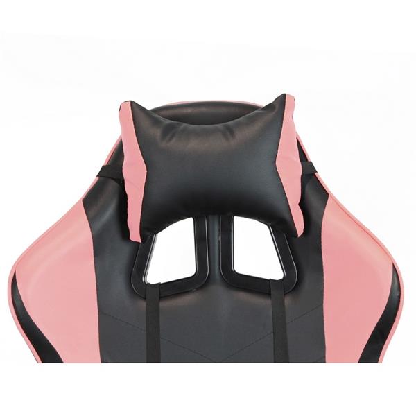 Sedia gaming rosa e nera con poggiapiedi estraibile