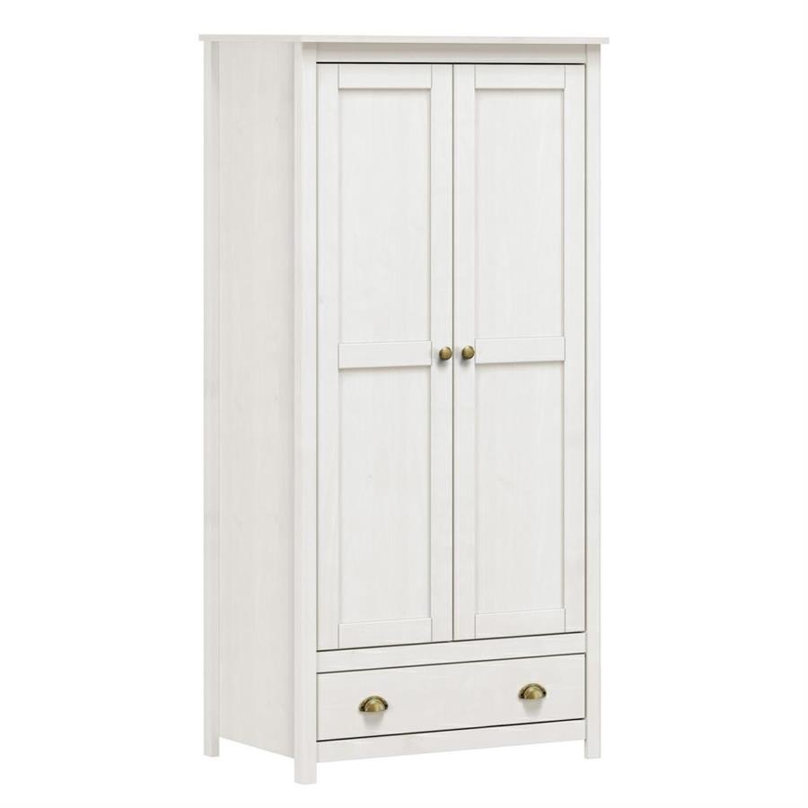 Armadio per camera da letto 2 ante e 1 cassetto 90x185 cm in legno bianco
