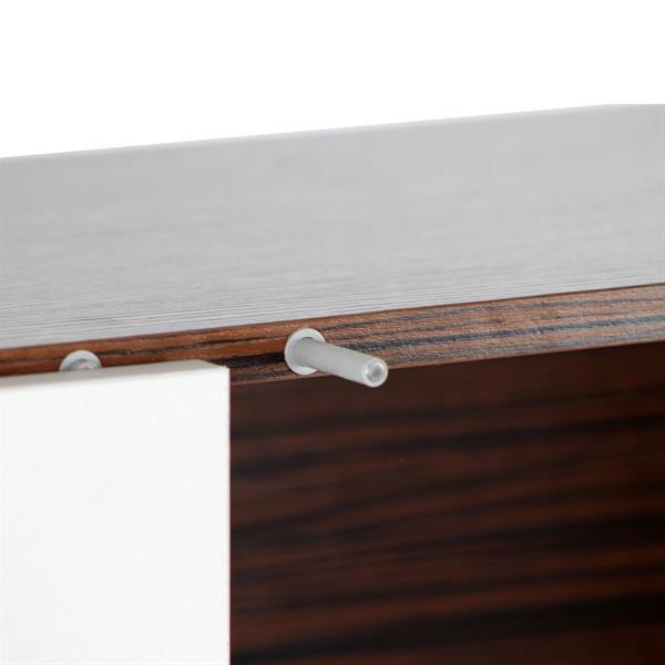Mobile credenza 115x115 cm in legno zebrano e bianco opaco