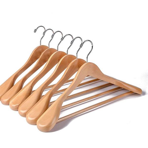 Set grucce per abiti 6 pz in legno colore naturale